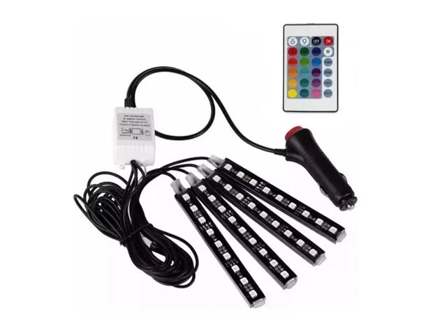 &u+ TIRA LUCES LED RGB MULTICOLOR INTERIOR AUTO 12V AUDIORITMICA